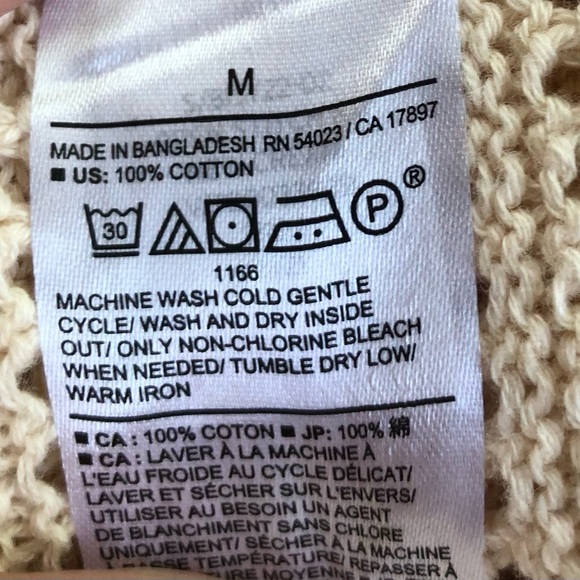 Banana Republic cream colored 100% cool cotton sweater with raglan sleeves - Picture 11 of 11